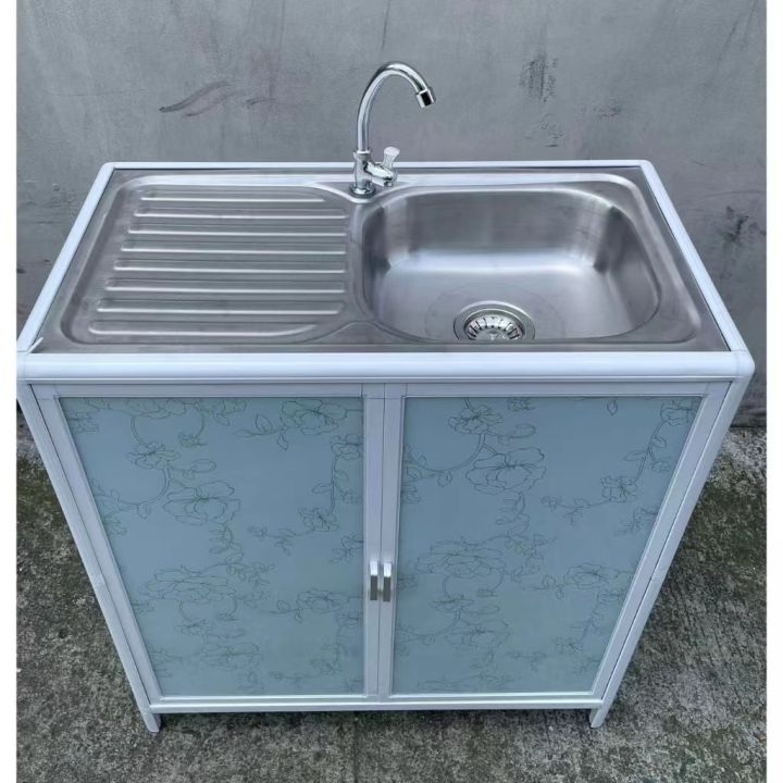 Portable Kitchen Storage Double Sink Aluminum Rack with Sink Kitchen ...