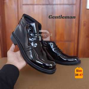 Sepatu PDH Tni Polri Security Formal Hitam Kilap Dan Dop Ankle Boot Dinas Kerja Kantoran