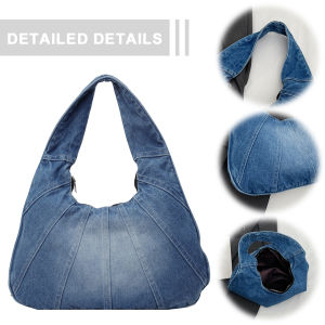 Denim Women Wristlet with Zipper Small Clutch Bag for Shopping and Night Out Blue Trendy and Lightweight