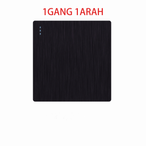 Sakelar Plafon Brushed Hitam 1/2/3/4 Gang dengan Soket USB - Desain Elegan