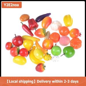 【Local shipping】 10pcs Mini simulation Fruits Vegetables Kitchen Toys Kid Pretend Play toys