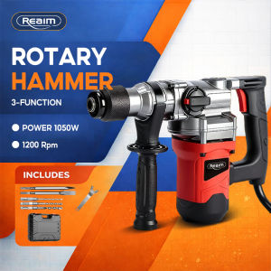 REAIM Rotary Hammer Drill 1050W Heavy Duty Jack Chipping Hammer Demolition Impact Drill