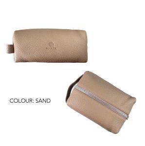 Anaya - Luxury Calf Leather Set - full-grain toiletry pouch travel