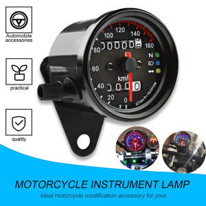 PMShop Universal Motorcycle Speedometer Gauge Odometer Vintage Speed Meter Tachometer with LCD Indicator