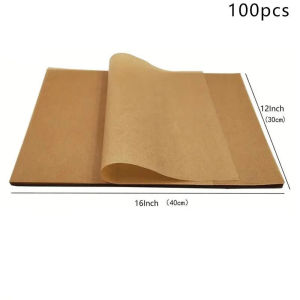 50/100PCS Food Oil-proof Pad Paper Non-Stick Air Fryer Oven Baking Paper Kertas Minyak Baking Tools