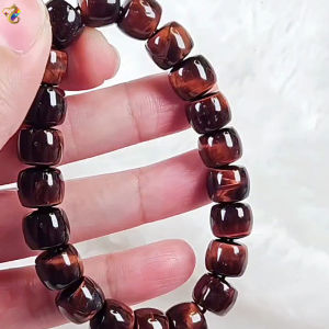 Collection Grade Red Tiger Eyes Bracelet (Single / 3 Rounds / Abacus Rondelle)