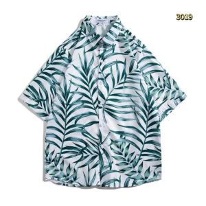 New style Lapel Loose Casual Tops Hawaii beach Short sleeve Fashion Floral Shirts