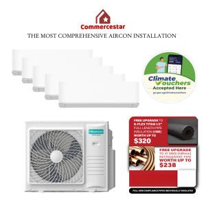HISENSE Hi-MAX SMART AI AIRCON R32 SYSTEM 5 (INSTALLATION INCLUDED FREE UPGRADED MATERIALS)