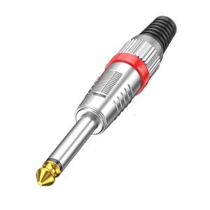 Auditory Connector Male 6.35mm Contacts Aluminum Housing Secure Locking For Podcasting HiFi