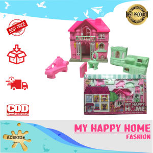 Mainan Rumah Rumahan 3D Boneka Anak Perempuan My Happy Home Set Lengkap Perabotan - BP9671