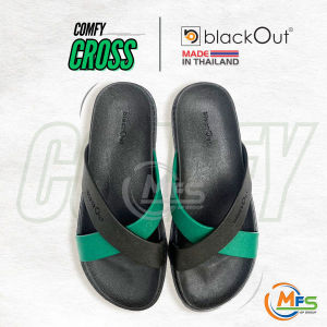 รองเท้าแตะ BlackOut Comfy Cross รองเท้ายาง รองเท้าแบบสวม หูไขว้ 2 สี แฟชั่น ดีไซน์สวย แท้ 100 %