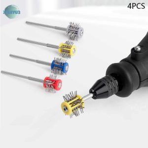 XUNYU3 4Pcs Pro Texturning Bàn Chải Chuyên Nghiệp Đánh Bóng Grit Gắn Matt Dây Bàn Chải Đồ Trang Sức Bàn Chải Với Xử Lý Tự Làm Đồ Trang Sức Làm