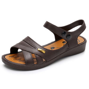 [Free Shipping] New Summer Sandals For Mothers WomenS Flat Soft-Soled Slippers For Middle-Aged And Elderly Ladies
