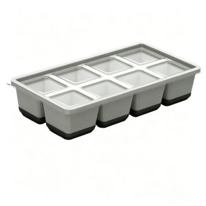 Bestsell Ice Cube Molder w/ Cover (8 Grid) - Silicone Base for Freezer Easy Release Ice Tray