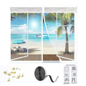 Window Screen Mosquito Net Anti-mosquito Curtain for Window Window Net Screen Magnetic With Velcro Detachable Wash