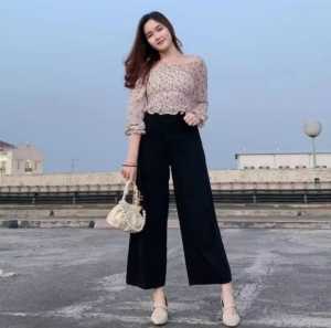 Celana Panjang Highwaist Kulot Jeans Wanita || Celana Kulot Jeans Pinggang Siang