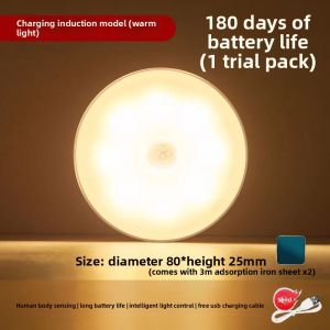 Rechargeable Motion Sensor Light Human Body Activated Night Light 3 Modes Dimmable Indoor Outdoor Use for Bedroom Toilet Stairs No Plug Needed Long Lasting Battery
