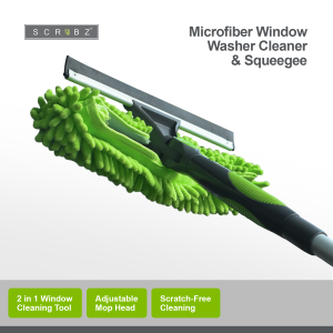 Scrubz 2-in-1 Window Wiper Squeege with Chenille