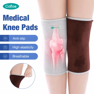 【1 Pair】Cofoe Elastic Knee Pads Arthritis Pain Relieve Kneepad Sleeve Protector Joint Support Protection Brace Reduces Soreness for Elderly Cold Leg & Knee Injuries