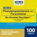Unilab No-Drowse Decolgen 100 Tablets - No-Drowse Relief from Cold & Sinusitis Symptoms. 