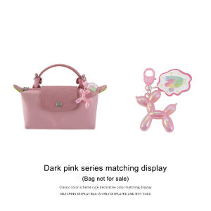 Thời trang bút màu dễ thương Bóng chó móc chìa khóa xe ô tô Túi xách nữ trang sức mặt dây chuyền dây xích điện thoại móc chìa khóa của cô gái