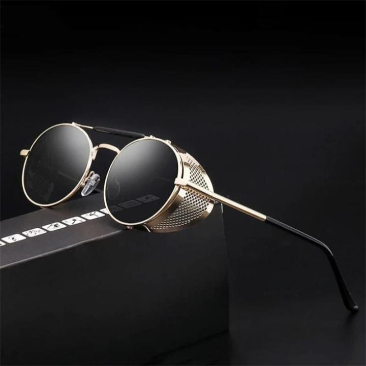 Retro Steampunk Sunglasses Windshield Personality Metal Frame Round Color  Film Reflective Cool Lens Glasses UV400 Lazada PH
