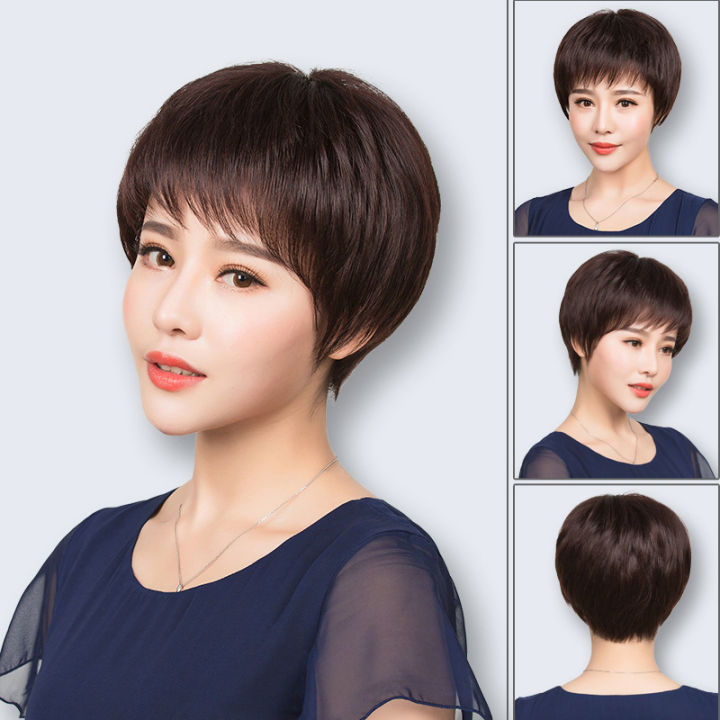 Short hair wig on sale straight