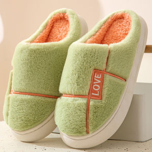 Dép lông nữ dép lông đi trong nhà LÔNG LOVEđế nhựa quai bông dày mềm may chắc chắn