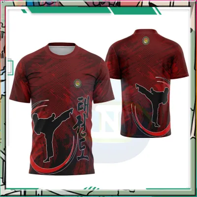 FULL SUBLIMATION Mens t-shirt Taekwondo Tiedye T-shirt Vneck round-neck Short Sleeve