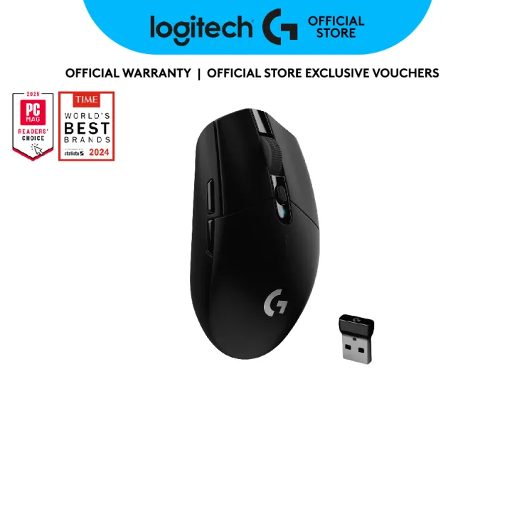 Logitech G304 Lightspeed Wireless Gaming Mouse, HERO Sensor, 12000 DPI, Lightweight, 6 Programmable Buttons, 250h Battery Life, On-Board Memory, PC / Mac