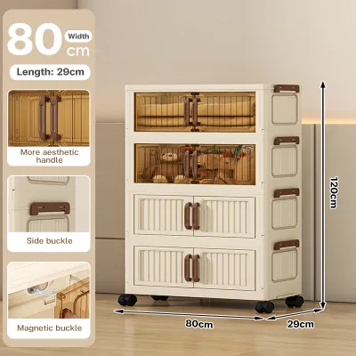 𝑳𝑴 40-80cm Foldable Cabinet For Clothes Stable Storage Box With Universal Wheels Thick