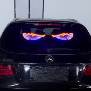 ACEKOGO สำหรับรถยนต์แสงตาปีศาจแบบไดนามิก USB 2ชิ้นแผงพิกเซล LED Matrix จอแสดงผล LED RGB แบบเคลื่อนไหวได้อุปกรณ์เสริมรถยนต์ไฟตกแต่งรถยนต์รถบรรทุก