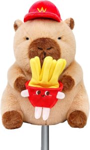 Capybara Golf Club Head Cover with Hat Small Size Fits Hybird and Irons Large Size Fits Standard 460cc Driver Head Funny Golf Driver Headcover Funny Plush Animals