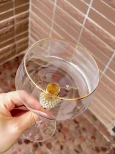FFBH Crystal Inlaid Glass Champagne Cocktail Glass for Wedding Parties and Restaurants Home Kitchen Phnom Penh Cups Durable Glassware R6P8Q