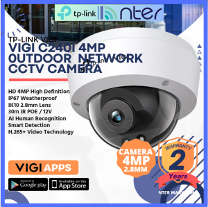 TP-LINK Tplink 4MP 4 Megapixel 24Hour Full Color IP67 Outdoor Turret Dome IP Network CCTV Camera 30m VIGI C240I (2.8mm)