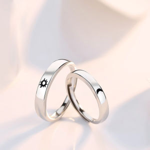 เรียบง่ายผู้หญิงผู้ชาย1คู่เปิดปรับแหวนดวงจันทร์คู่แหวนนิ้วเครื่องประดับชุดหมั้นแหวน