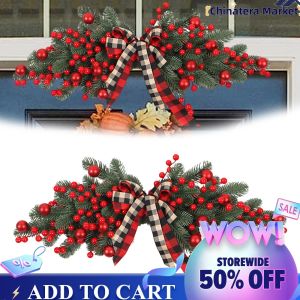 Christmas Swag Door Decor Hanging Ornament for Festive Holiday Front Door Decoration