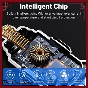 [The Cici Shop] 100W 6-Ports USB Type-C Car Charger With Voltage Display PD Fast Charging