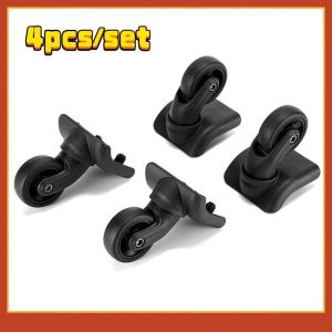 【SKIT SG】4PCS Set Universal Travel Suitcase Replacement Wheels 360° Rotating Swivel Dual Roller Wheels Repair Kit for Luggage Durable Silent Smooth Rolling Trolley Suitcase Spare Parts Flexible Caster Black Wheel for Outdoor Travel Accessories Heavy