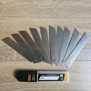 Lưỡi dao rọc đa năng Kapusi 18mm thép Nhật bộ 10 lưỡi dao rọc giấy cắt thùng bìa carton rọc băng dính