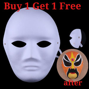 Buy 1 Take 1 Free DIY Full Face Masks Paper Blank White Halloween Cosplay  Paintable Party Craft