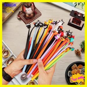 XINGK 5Pcs Halloween Series Pumpkin Ghost Shake 0.5mm Neutral Pen Creative Cute Gel Pen Student Prizes Stationery Writing Supplies