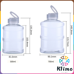 KLIMO Mini Water Bucket Tumbler Creative Mineral Water Bottle 700ml 500ml