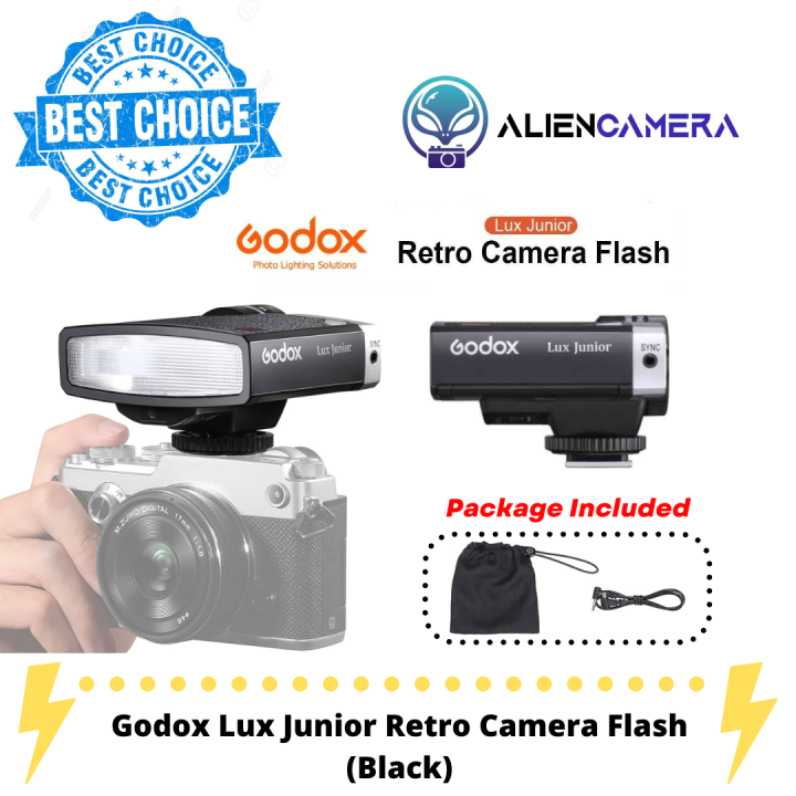 (PREORDER) Godox Lux Junior Retro Camera Flash (Black) Lazada