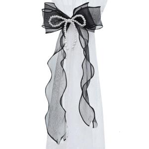 Set Of 2 White Bowknot Curtain Tiebacks With Beads For Effortlessly Styles And Functionality Decorative Curtain Tie