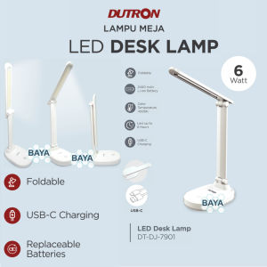 DUTRON LED desk lamp Lampu Meja Belajar Tahan Sampai 6 jam lampu meja kerja lampu meja hias baca lipat multifungsi lampu meja sentuh LED Touch Screen touch screen DT-DJ-7901 4000K 6W 6watt 6 watt lampu meja USB Cas Charger travel portable minimalis