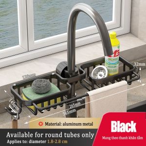 [SG Seller]Adjustable Faucet Drainage Bathroom Shelf Shower Storage Holder Basket Kitchen Sundries Storage Rack