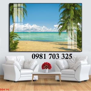 Gạch tranh 3d cảnh biển xanh