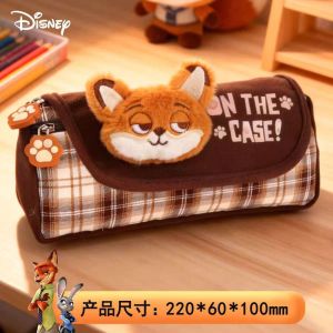 Zootopia Judy Nick Stationery Plush Doll Pencil Case Crazy Animal City Cartoon Cute Student Flip Large Capacity Stationery Bag