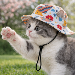 Breathable Dog Fisherman Hat Comfortable Ear Exposed Pet Sun Hat Fashion Adjustable Dog Sunscreen Hat Outdoor Travel